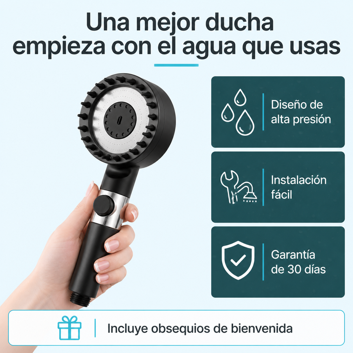CABEZAL DUCHA ALTA PRESIÓN VELVET™